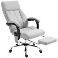 Vinsetto Bureaustoel met Massage- en Verwarmingsfunctie, Voetsteun, Tot 120 kg, Grijs
