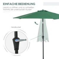 Knikparasol zonnescherm tuinscherm strandparasol met handkruk aluminium 3 kleuren(m-4)