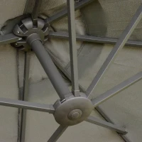 Podwójny Parasol Outsunny z Podstawką i Korbką Ciemnoszary 460 x 270 cm(m-9)
