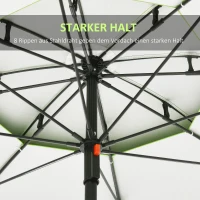Outsunny Groene strandparasol, parasol met ventilatieopeningen en beschermhoes, Φ 1,85(m-6)