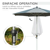 Outsunny 2,7 m Parasol 8 żeber Parasol na taras z ochroną przed słońcem aluminium(m-4)