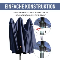 Outsunny dubbele parasol tuinparasol marktparasol met handslinger 460 x 270 cm(m-6)