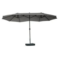 Podwójny Parasol Outsunny z Podstawką i Korbką Ciemnoszary 460 x 270 cm(m-1)