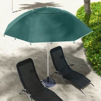 Outsunny parasol 2 w 1 parasol plażowy namiot plażowy 210 cm ciemnozielony(m-9)