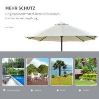 Outsunny parasol owalny kremowo-biały 440 x 260 cm(m-7)