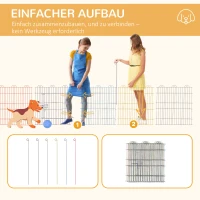 PawHut Wielofunkcyjny Wybieg dla Szczeniąt, Modularny Design, Zamknięcie, Metal, Ø120x60H cm, Kolorowy(m-4)