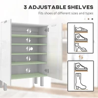 HOMCOM Five-Shelf Shoe Storage Cupboard - White(m-4)