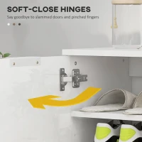 HOMCOM Five-Shelf Shoe Storage Cupboard - White(m-5)