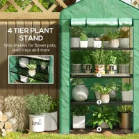 Outsunny Four-Tier Mini Greenhouse, with Reinforced Plastic Cover(m-5)