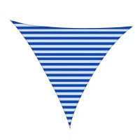 Outsunny Vela de Sombra Triangular de HDPE Proteção UV Aneis em Forma de D e Cordas para Jardim Pátio Piscina 5x5x5 m Azul e Branco(m-1)
