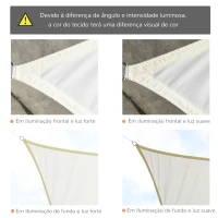 Outsunny Vela de Sombra Retangular 3x4 m Toldo Vela de Poliéster com Proteção UV Aneis em Forma de D e Cordas para Jardim Pátio Piscina Creme(m-5)