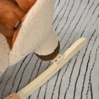 HOMCOM Dondolo Giocattolo a Forma di Leone per Bambini 18-36 Mesi, Ruggisce (3 Batterie Incluse), in Legno e Peluche(m-9)