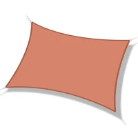 Outsunny Vela de Sombra Retangular 3x4 m Toldo Vela de Poliéster com Proteção UV Aneis em Forma de D e Cordas para Jardim Pátio Piscina Vermelho Ferrugem(m-9)