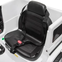 HOMCOM Carro Elétrico BENZ G500 Todo-o-Terreno com Bateria 12V Veículo Elétrico com Música Buzina Velocidade 3-5 km/h Branco(m-9)