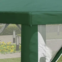 Outsunny Carpa Hexagonal con Mosquiteras con Cremallera para Jardín y Terraza Gazebo tipo Cenador 197 cm cada Lado Verde(m-8)