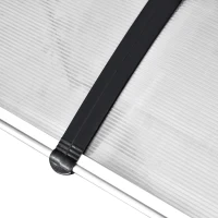 Outsunny Marquise de proteção solar e chuva para portas e janelas de policarbonato de 5mm 295x90x25 cm Transparente(m-9)