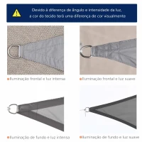 Outsunny Vela de Sombra Triangular 5x5x5 m Toldo Vela de Poliéster com Proteção UV Aneis em Forma de D e Cordas para Jardim Pátio Piscina Cinza(m-5)