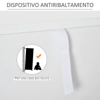 HOMCOM Cassettiera 4 Cassetti con Maniglie e Piedini, Arredamento Moderno Casa in Legno 80x40x93.5cm Bianco e Noce(m-5)