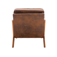 Fauteuil de Relaxation Style Moderne, Structure en Bois, Pour Salon et Chambre à Coucher, Café(m-7)