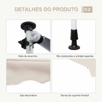 Outsunny Toldo Manual Retrátil para Exterior 400x120x170-280cm Toldo Enrolável Altura Ajustável com Manivela Proteção Solar para Terraço Balcão Jardim Marrom Claro(m-5)