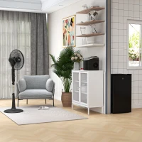 HOMCOM Three Mode Pedestal Fan, with Insect Repellant Box and LED Panel - Black(m-9)