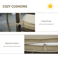 Outsunny 4 Seater Outdoor Dining Set Antique Cast Aluminium Garden Furniture Set with Cushions Round Dining Table with Parasol Hole, Bronze(m-4)