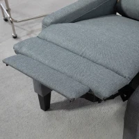 HOMCOM Fotoliu Relaxant Înclinabil, Fotoliu Ergonomic cu Spătar Înclinabil și Suport Dublu pentru Picioare, 72x83x103 cm, Gri(m-8)