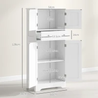 HOMCOM Multi-Storage Freestanding Kitchen Cabinet - White(m-3)