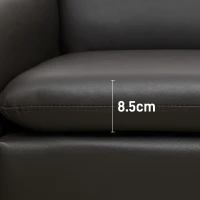 HOMCOM Fotoliu de Mobilier Capitonat, Fotoliu Modern din Imitație de Piele și Lemn, 75x78x81 cm, Maro(m-7)