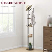 Homcom Cuier Rotativ Industrial – 4 Rafturi & 8 Carlige, 175 cm(m-5)