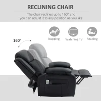 HOMCOM Riser and Recliner Chair with Vibration Massage, PU Leather Power Lift Chair for Elderly, Black(m-5)
