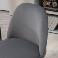 HOMCOM Scaun pentru Birou, Scaun din Catifea, Scaun Reglabil pe Înălțime cu Roți Pivotante și Spătar Central, 52x52x80-88 cm, Gri(m-8)