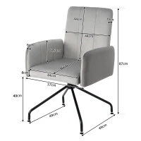 Ensemble de 2 chaises de salle à manger en bois et tissu effet velours avec accoudoirs amovibles, design ergonomique et moderne, 57x49x87 cm, Gris(m-3)