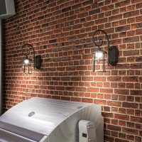 Outsunny Lumină Solară de Perete, Felinar LED Decorativ Impermeabil în Aer Liber pentru Garajul Verandei Ușii, 16.5x25.5x41 cm, Negru(m-8)