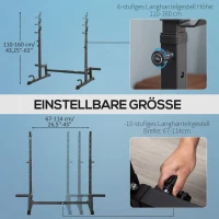 HOMCOM halterstandaard 170 cm x 103 cm x 111-161 cm(m-4)