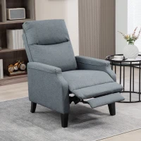 HOMCOM Fotoliu Relaxant Înclinabil, Fotoliu Ergonomic cu Spătar Înclinabil și Suport Dublu pentru Picioare, 72x83x103 cm, Gri(m-2)