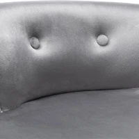 Chaise en Velours pour Chambre, Chaise de Coiffeuse avec Pieds en Chêne, 45x38,5x58 cm, Gris(m-6)