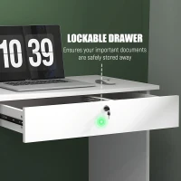 Homcom Birou Modern 140 cm cu 5 Sertare si Sertar Incuiabil(m-5)