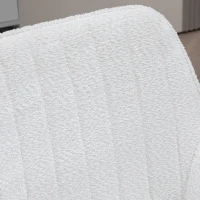 HOMCOM Scaun de Birou din Material Textil cu Înălțime Reglabilă, Scaun de Birou Pivotant cu Cotiere și Rotile, 58x58x83-93 cm, Alb(m-7)