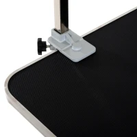 PawHut Aluminium trimtafel dierenverzorging scheertafel met korf in hoogte verstelbaar zwart(m-7)