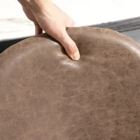 HOMCOM Set de 4 Scaune de Sufragerie Stil Vintage, Scaune de Bucătărie din Piele Artificială și Picioare din Oțel, 46x61x85 cm, Maro(m-8)