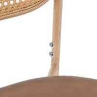 Set de 2 scaune de dining moderne din ratan cu cadru metalic, 56x52x27 cm, Maro(m-9)