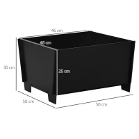 Outsunny Feuerschale demontierbar steckbar Feuerkorb Feuerstelle für Garten Camping BBQ Stahl Schwarz 50 x 50 x 30 cm(m-3)