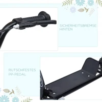 HOMCOM Kinderroller mit Hinterbremse Kickscooter 12 Zoll Tretroller Roller Scooter Cityroller für Kinder Kickboard Höhenverstellbar Stahl EVA Schwarz 120 x 52 x 80-88 cm(m-6)
