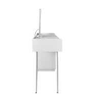 Coiffeuse Meuble avec Miroir LED et Éclairage, Trois Tiroirs et Une Porte, en Bois Pressé, 100x40x124 cm, Blanc(m-12)