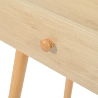 Coiffeuse Meuble avec Miroir et Tiroirs, Grande Capacité, 100x40x78 cm, Naturel+Blanc(m-9)