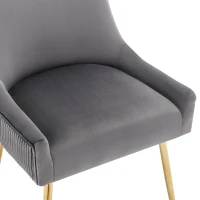 Ensemble de 2 fauteuils modernes en velours avec rayures verticales et assise rembourrée, 54x57,5x86,5 cm, Gris(m-6)