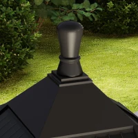 Outsunny Felinar Lumină Stradală cu Autonomie de 6 h și Ancorare la Sol, Lumina Stradală Solară, 15x15x127 cm, Negru(m-9)