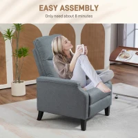 HOMCOM Fotoliu Relaxant Înclinabil, Fotoliu Ergonomic cu Spătar Înclinabil și Suport Dublu pentru Picioare, 72x83x103 cm, Gri(m-6)