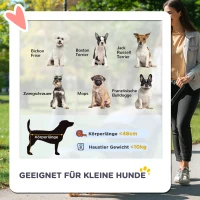PawHut Hundebuggy Hundewagen bis 10 kg Klappbar Tragtasche Bodenkorb 83 cm x 58 cm x 102 cm, Hellgrau(m-4)